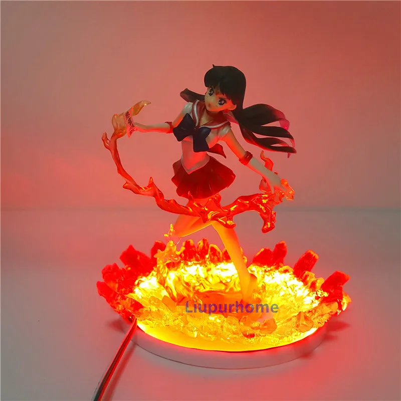Sailor Mars Hino Rei Led 3D ночной Светильник настольная лампа аниме фигурка Lampara с пультом