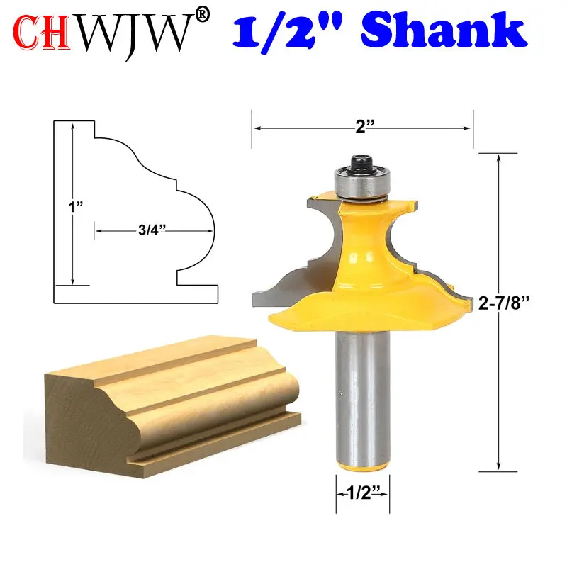 

1PC Pedestal Base & Small Furniture Molding Router Bit - 1/2" Shank Line knife Tenon Cutter for Woodworking Tools