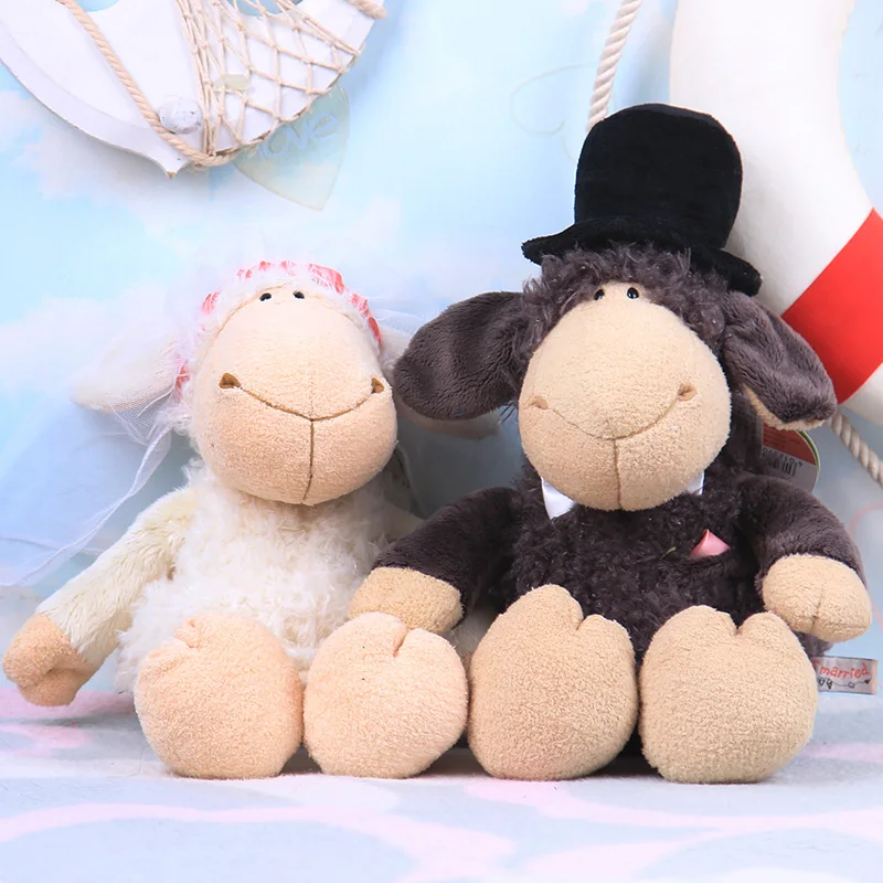 Симпатичная плюшевая игрушка мягкая кукла милая Веселая свадебная одежда овечка