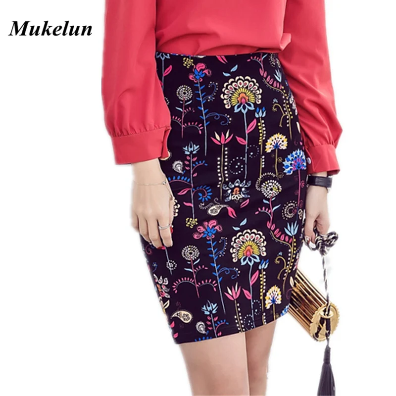Женская Цветочная юбка карандаш длиной до колена сексуальная элегантная