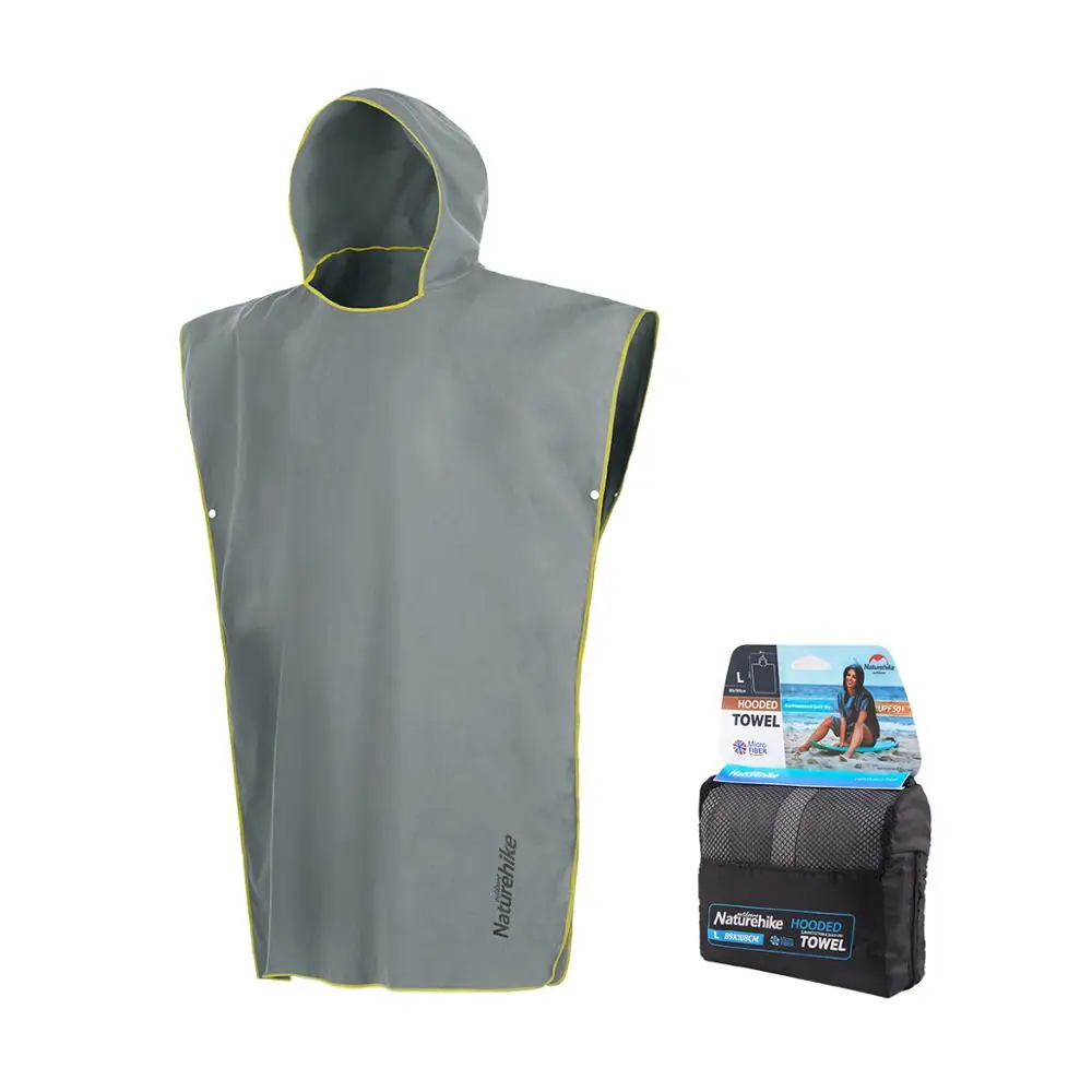 Gray Naturehike Быстрый купальный халат для сушки пляжный Приморский плащ для взрослых мужчин и женщин плавательный банное полотенце-накидка NH18Y050-J - Цвет: Gray