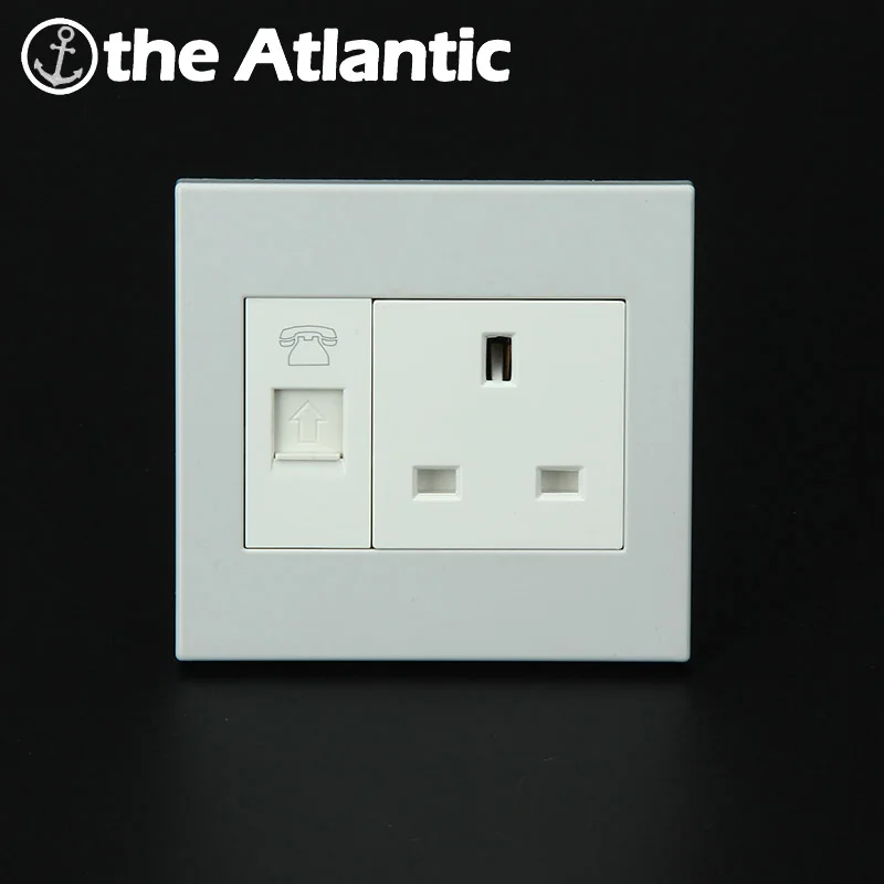 Atlantic 13A разъем стандарта Великобритании С телефонным гнездом PC Панель стандарт