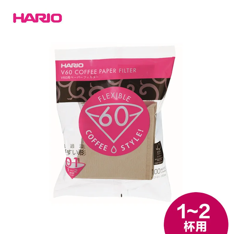 VCF01100M Япония Импорт Hario V60 фильтр для кофе 02 Количество Кофе натуральный бумажные фильтры для 4 стаканов для бариста VCF-01-100 капающая бумага - Цвет: VCF01100M