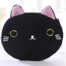 Высокое качество Kawaii милый женский кошелек с кошкой маленький брелок плюшевый хлопок сумка для монет карман на молнии Сумочка для монет подарок для девочек мини-сумка - Цвет: 1