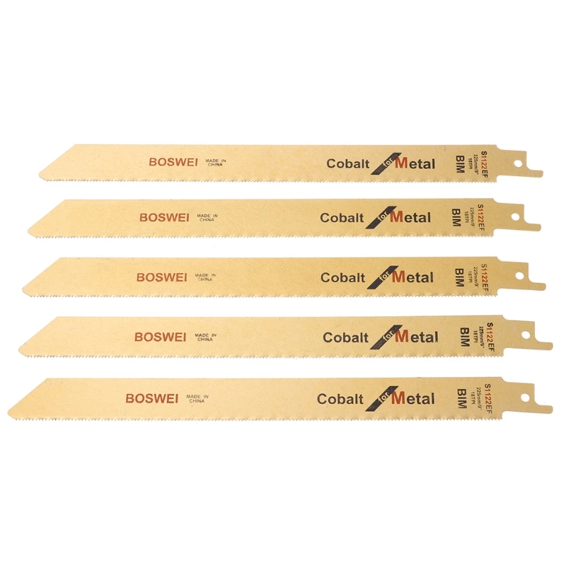 

5 Pc 9 Inch BIM Reciprocating Quick Cut Saw Blade S1122EF For Metal Wood Cutting-m35