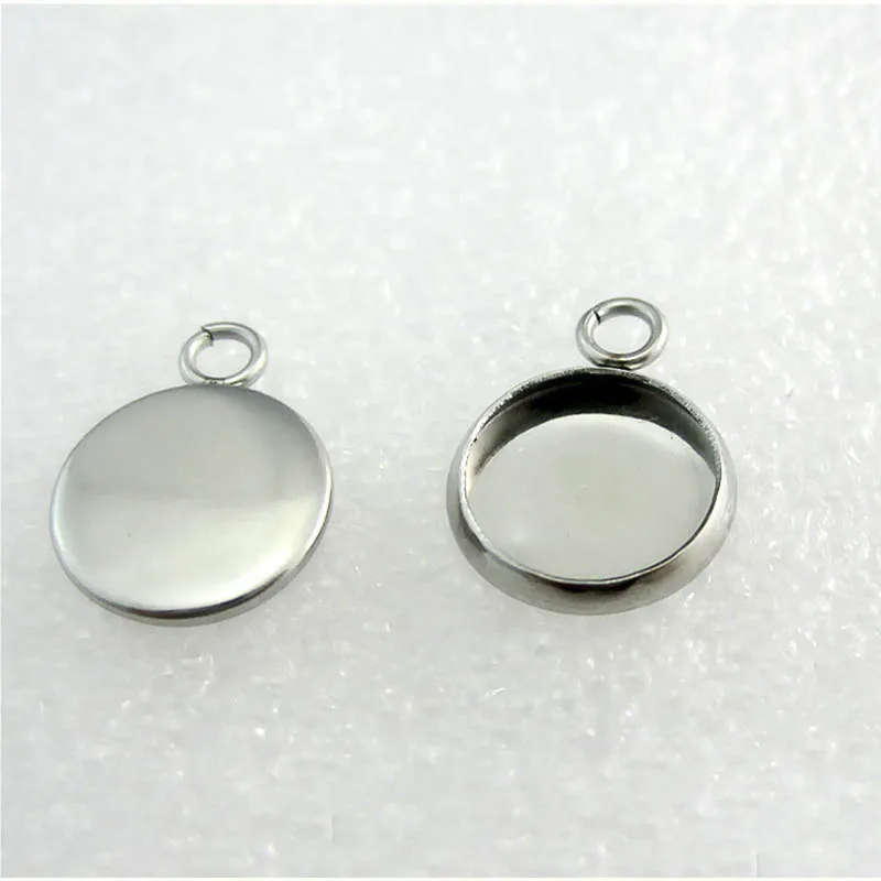 20 шт. круглая основа подвески из нержавеющей стали пустой поднос подходит для