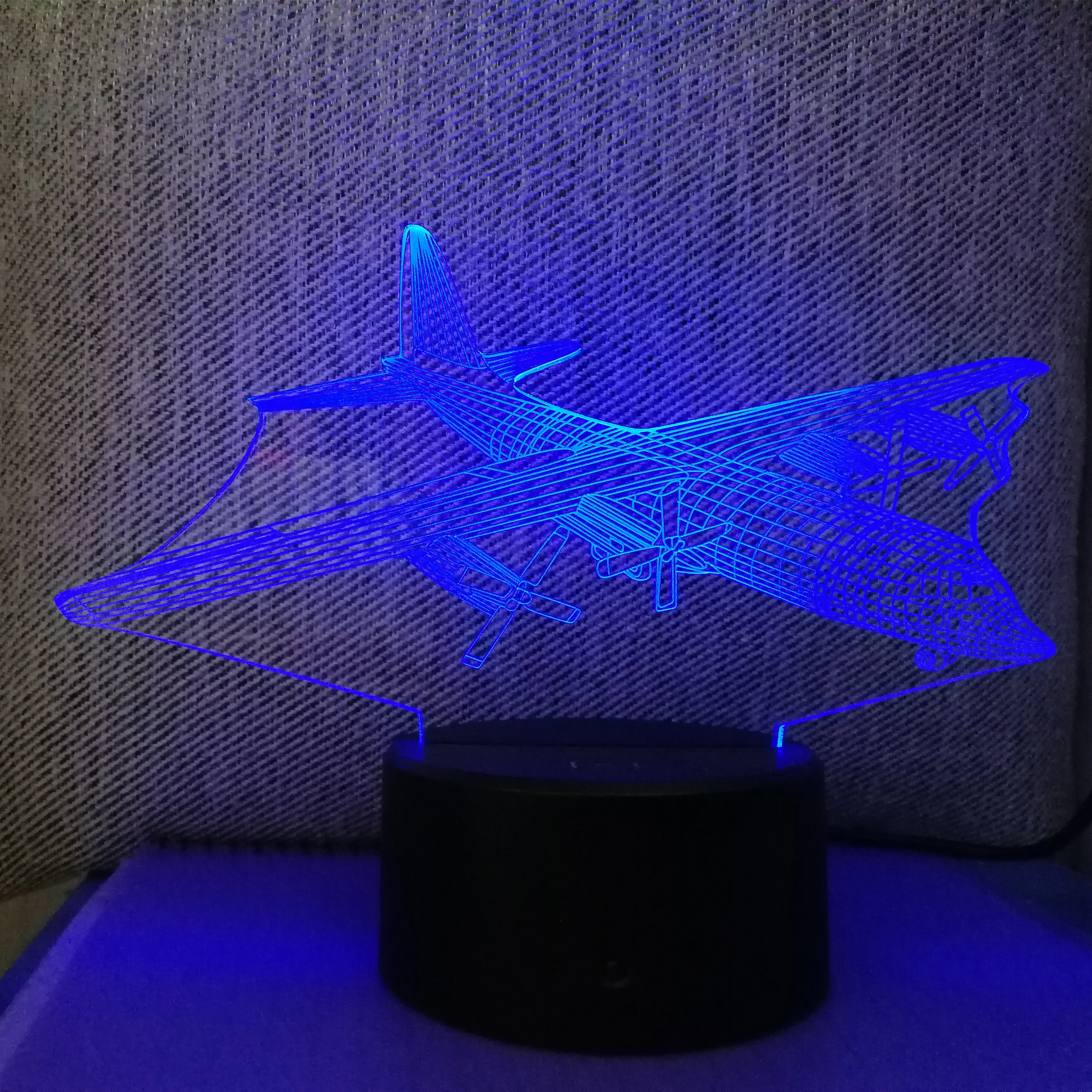 Новый Воздушный самолет 3D Ночник LED дистанционный сенсорный боец настольная