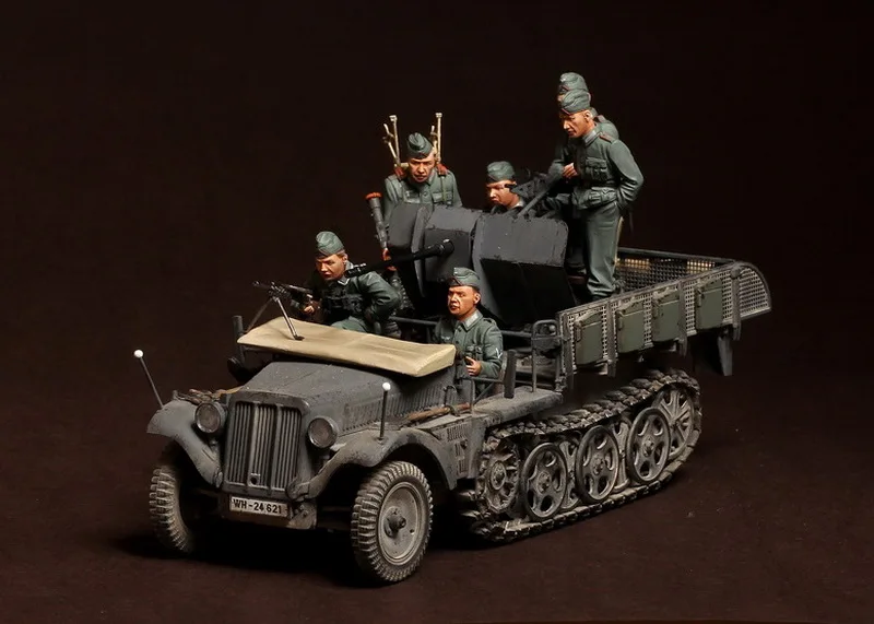Масштабные модели 1/35 Crew для Sd. Kfz.104 мех 2 см FlaK 30 включает в себя 6 нет моделька автомобиля нецветная Смола Модель