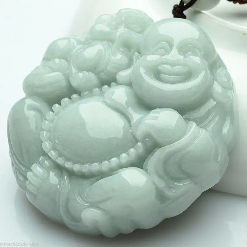100% натуральный нефритовый кулон класса А подвеска Lucky Aqua Jadeite Buddha