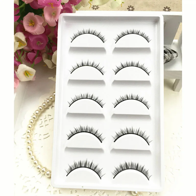 5 пар натуральных накладных ресниц макияж синтетические волосы конические