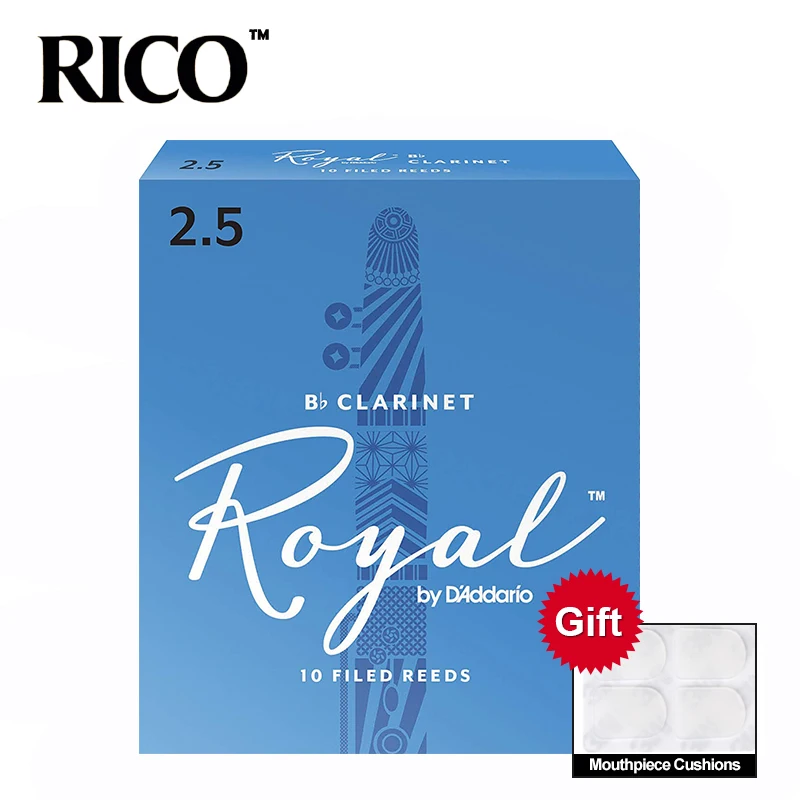 RICO Royal Bb трости для кларнета прочность #1 0 5 #2 #3 10-упаковка синяя коробка из 10 с