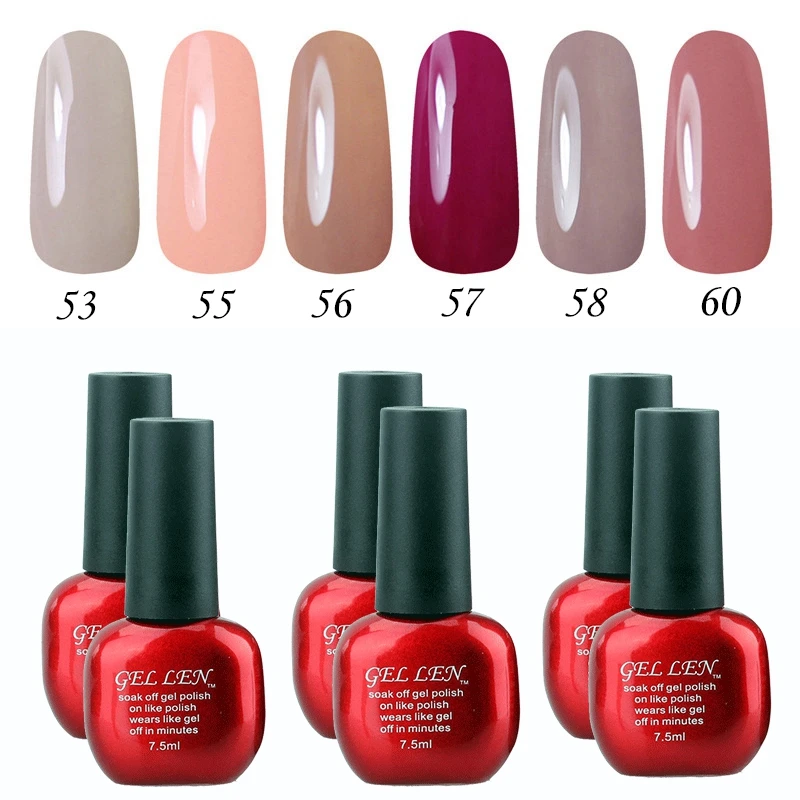 Гель Len ногтей любой 6 шт. телесного цвета Цвет лак для маникюрный набор светодио