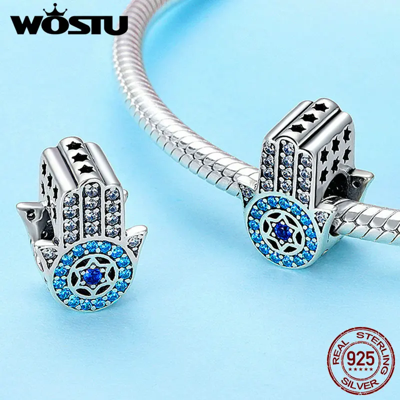 WOSTU 2020 горячий трендовый 925 пробы Серебряный винтажная рука Фатимы подвеска Хамса