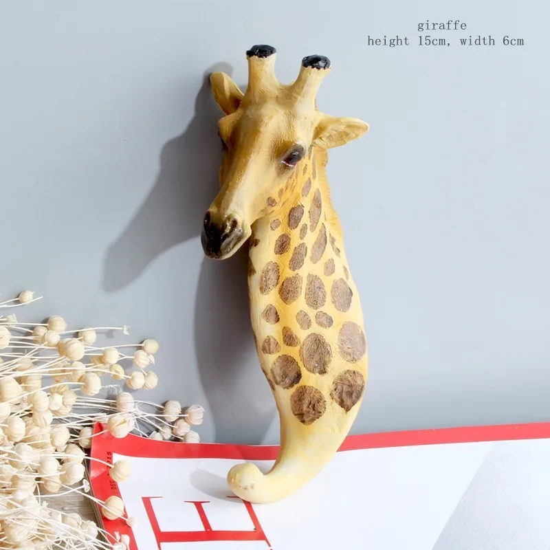 Hook - GIRAFFE 3 D вешалка крючок животное креативная Мода полимерный крючок дверь ключ крючок кафе бар магазин дома практичное Настенное подвесное украшение - Цвет: Hook - GIRAFFE