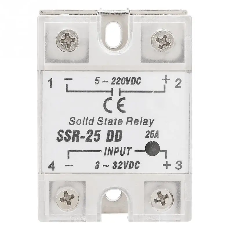 Фиксирующее реле SSR 25 DD 25A 5 220 В постоянного тока твердотельное для промышленной