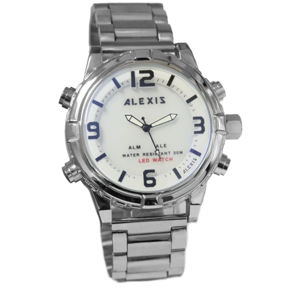 

ALEXIS Free Gifts Band sets Analog Digital Watches for men led watch montre homme horloge mannen uhren