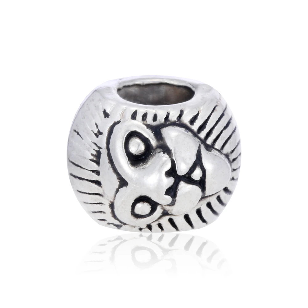1 шт. античные серебряные бусины с тигровым узором для волос и бороды шармов