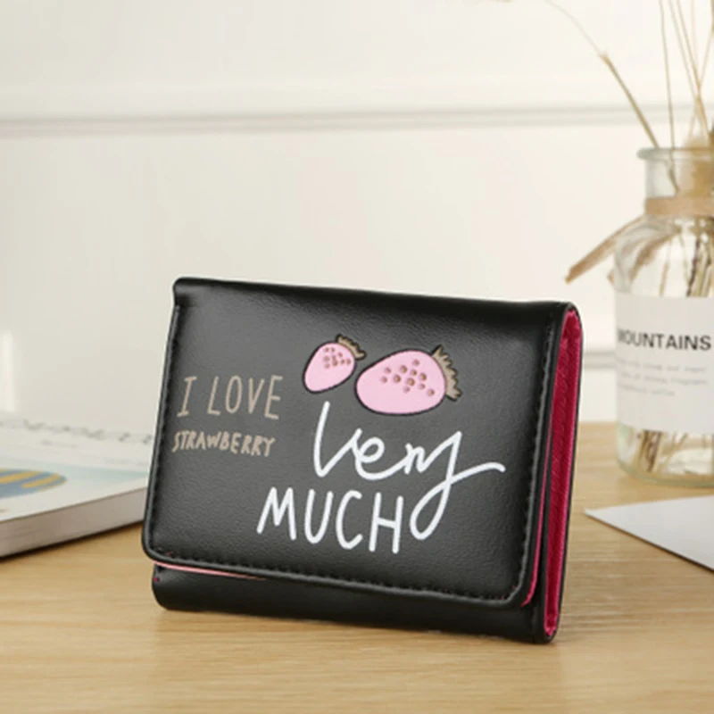 Матовый кожаный маленький женский кошелек люксовый бренд с буквенным принтом