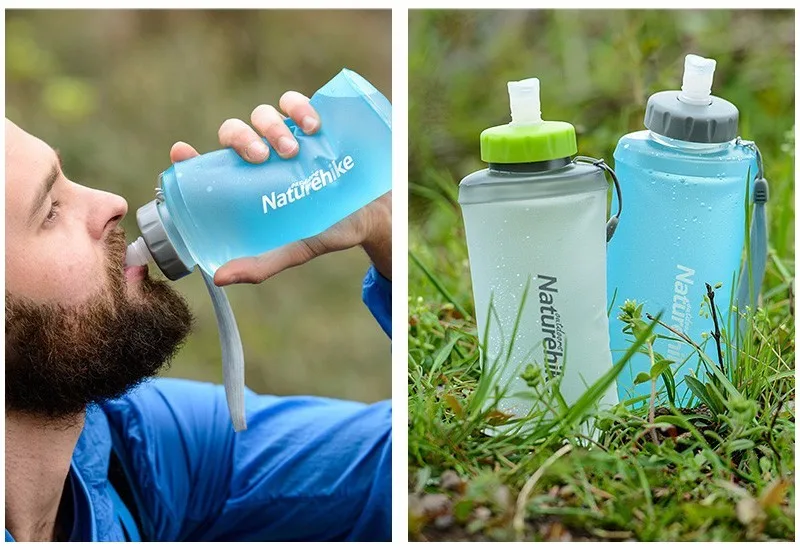 Naturehike 500 750 мл мини портативные силиконовые складные сверхлегкие спортивные бутылки для воды; отдых альпинизма чашки NH61A065-B