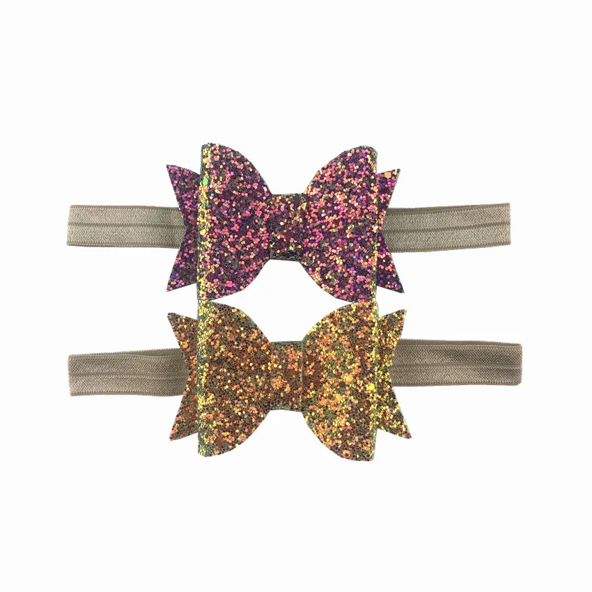 

20 pcs/ lot , 9*5.5cm hot sale girl and women Glitter colorful sequins bow headband with 15 colors