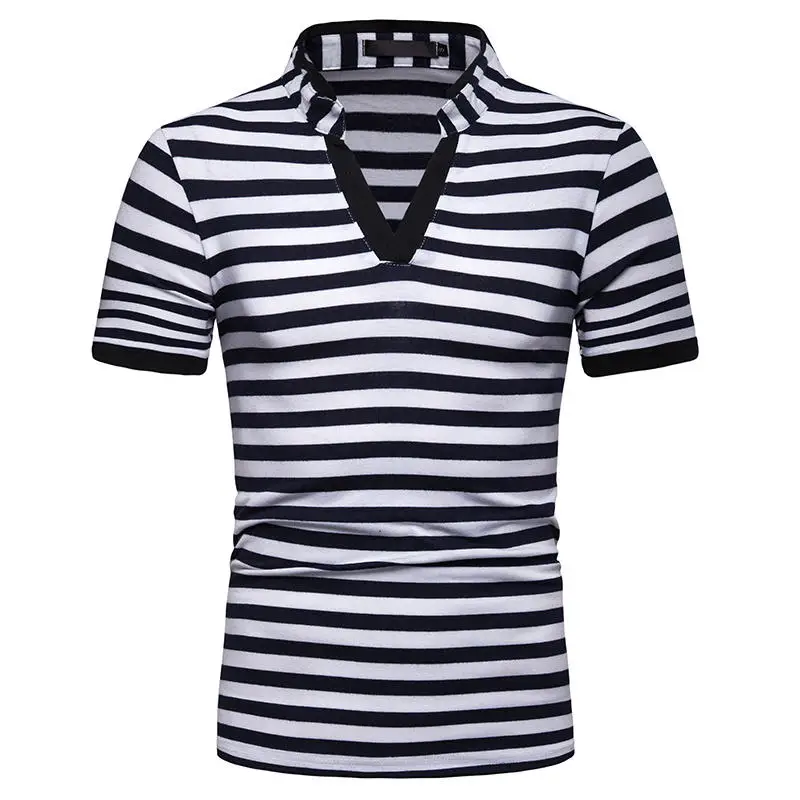 2019 Homme летние рубашки поло Мода v образным вырезом короткий рукав Для мужчин Camisa