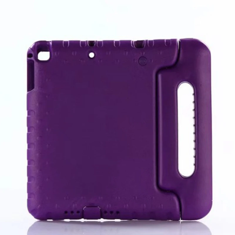 Фиолетовый Для Ipad чехол для детей Eva 9,7 дюймов ручной противоударный EVA чехол с ручкой Подставка для Ipad 6-го поколения чехол для IPad Air 1 2 - Цвет: Фиолетовый