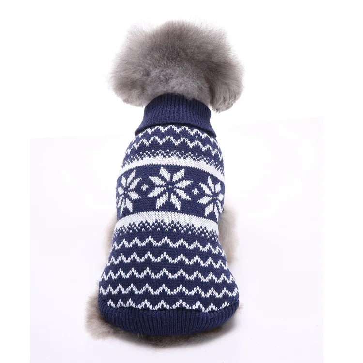 Pet Christmas Sweaters Reindeer Dog Clothes Autumn Striped Sweet Sweater Halloween Snowflakes Winter | Дом и сад
