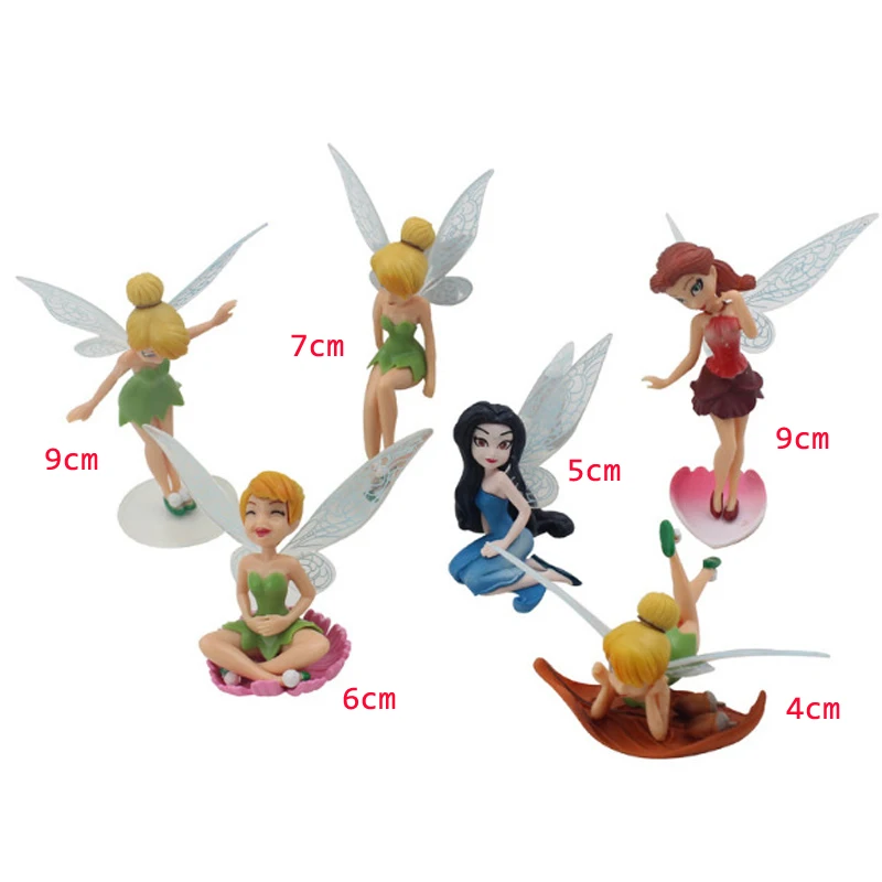 

6 Pieces Set Mini Angel Winged Fairy Dolls Action Figures Toys Home and Garden Car Decoration Cake Ornaments Girl Gifts Fairies