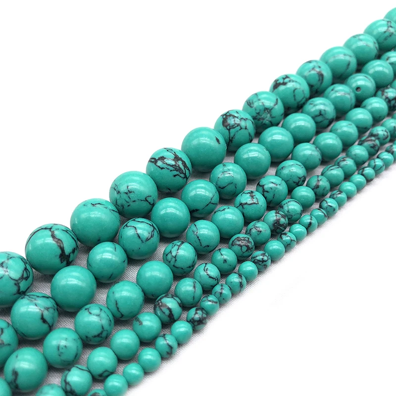 Круглый шар Howlite зеленая бирюза из синтетического камня 4/6/8/10/12 мм бусины россыпью