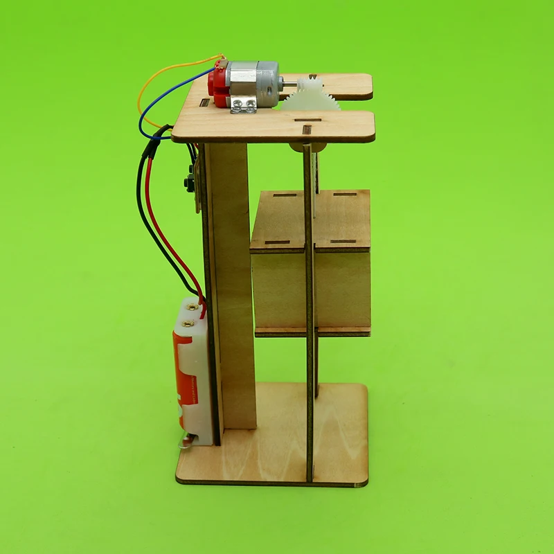 Diy Электрический подъемник Детская образовательная игрушка лифт Модель наука