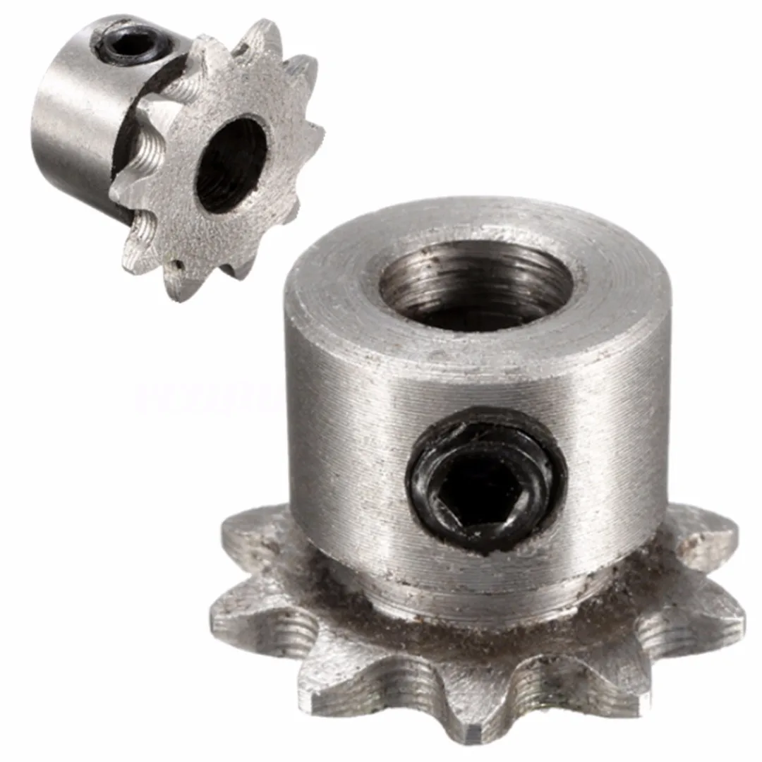 

1pcs New 8mm Bore 10 Teeth 10T Metal Pilot Motor Gear Roller Chain Drive Sprocket 6.35