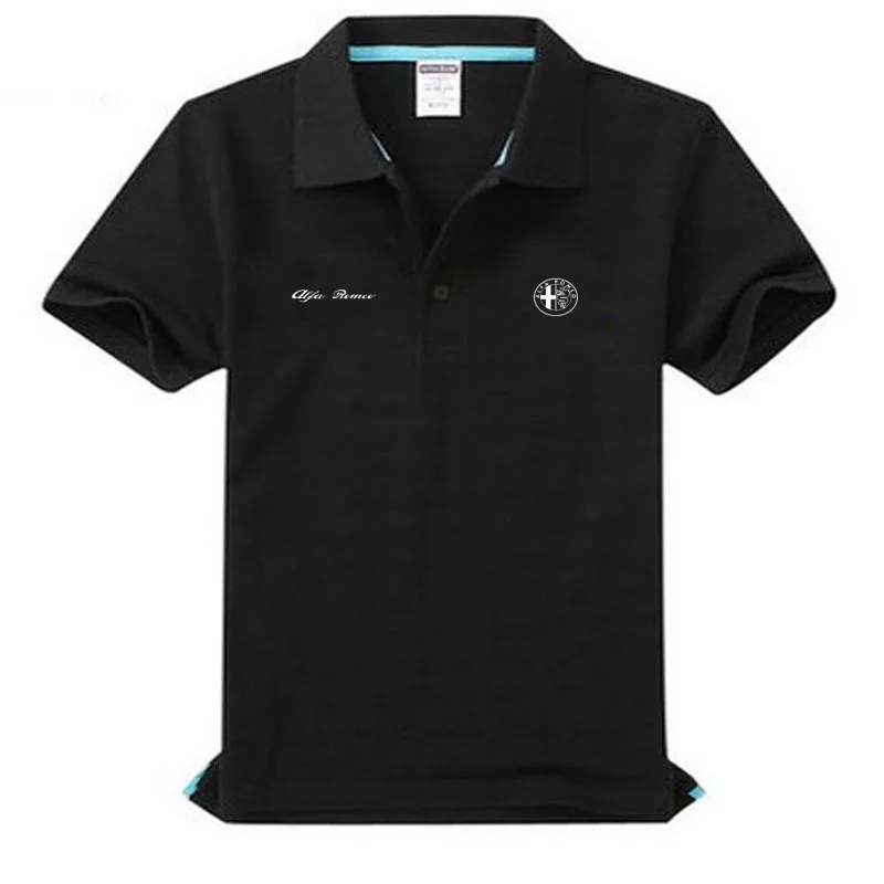 Рубашка-поло Alfa Romeo Мужская брендовая одежда деловая и повседневная однотонная с