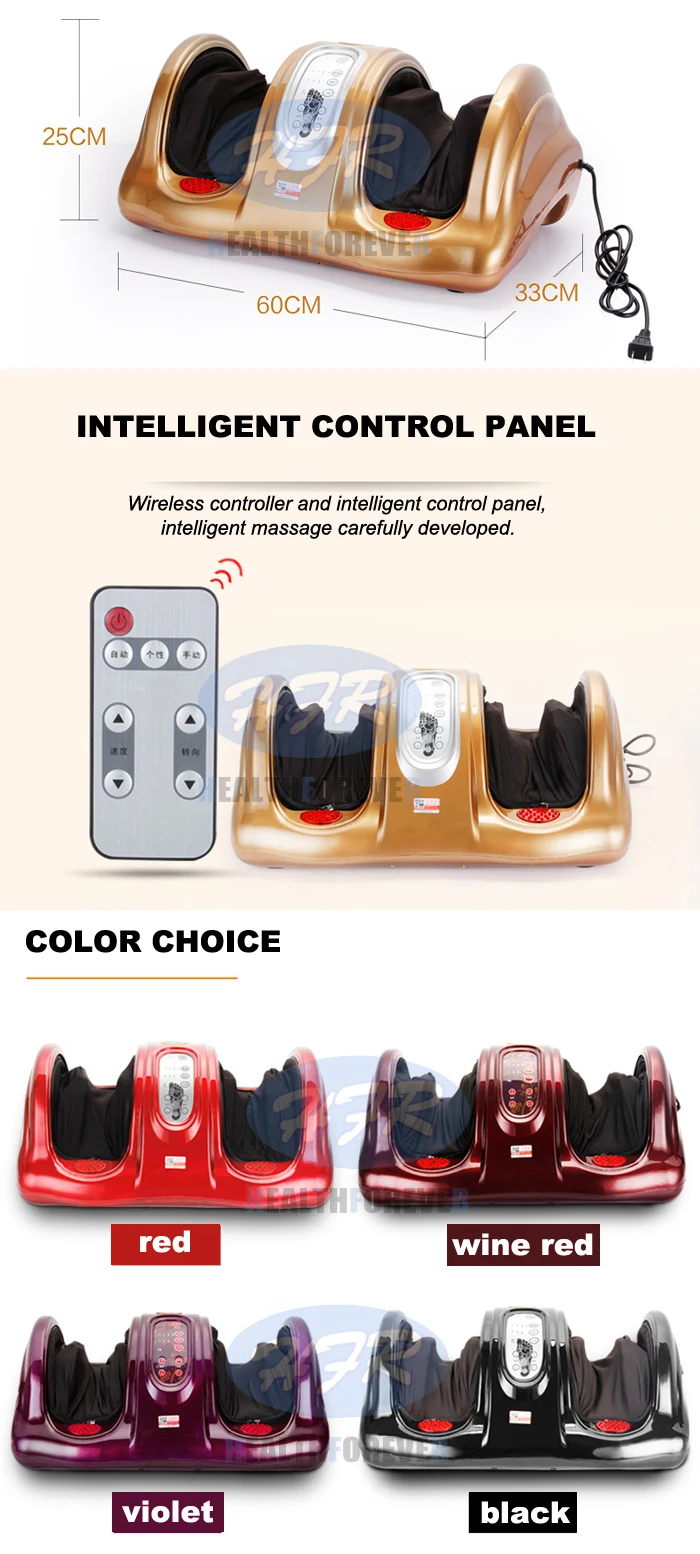 HealthForever Brand Wireless Control Kneading Device Leg Instrument Medialbranch Heated Electric Foot Massage Machine