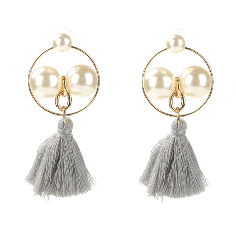 Этнические Multi Цвет бахромой серьги себе геометрический большой круглый Серьги с