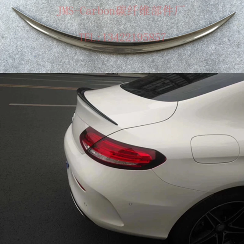 C Класс углеродного волокна задний багажник спойлер крыло для Mercedes Benz W205 C63 AMG Coupe 2 двери 15-17 крышка автомобиля