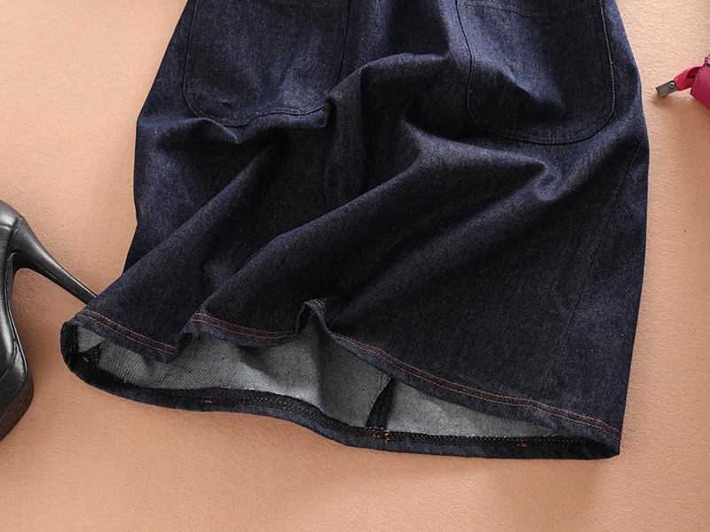 Осень Европейский станция деним Круглый воротник с большой карман качество семь