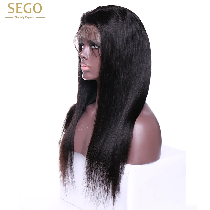 SEGO 13*4 прямые парики из натуральных волос на кружеве для черных женщин