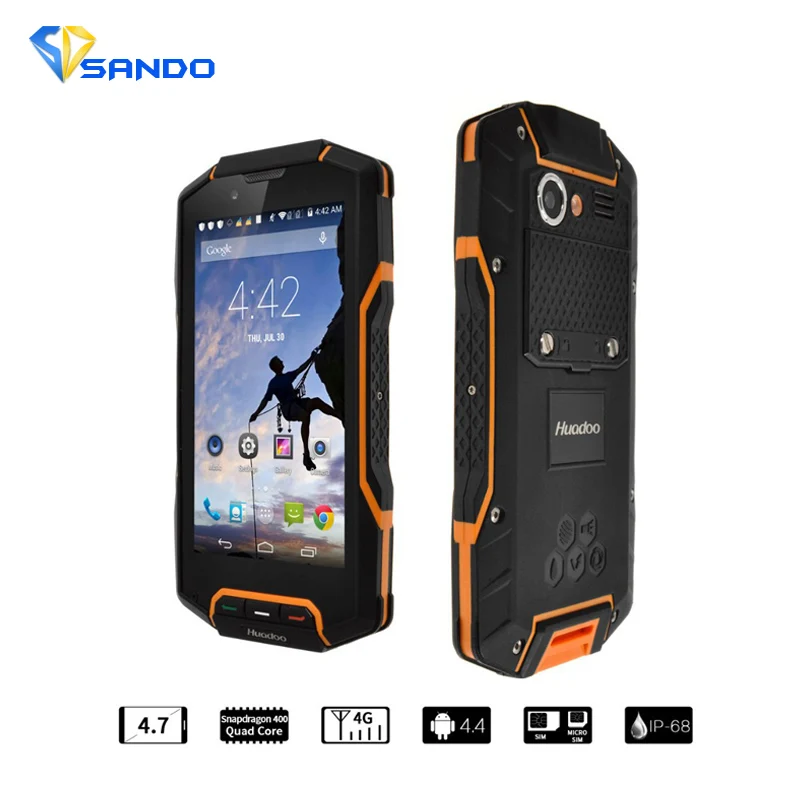 3 доказательство Huadoo HG04 IP68 Android 4 MTK6582 1 ГГц ядра Водонепроницаемый телефон ГБ
