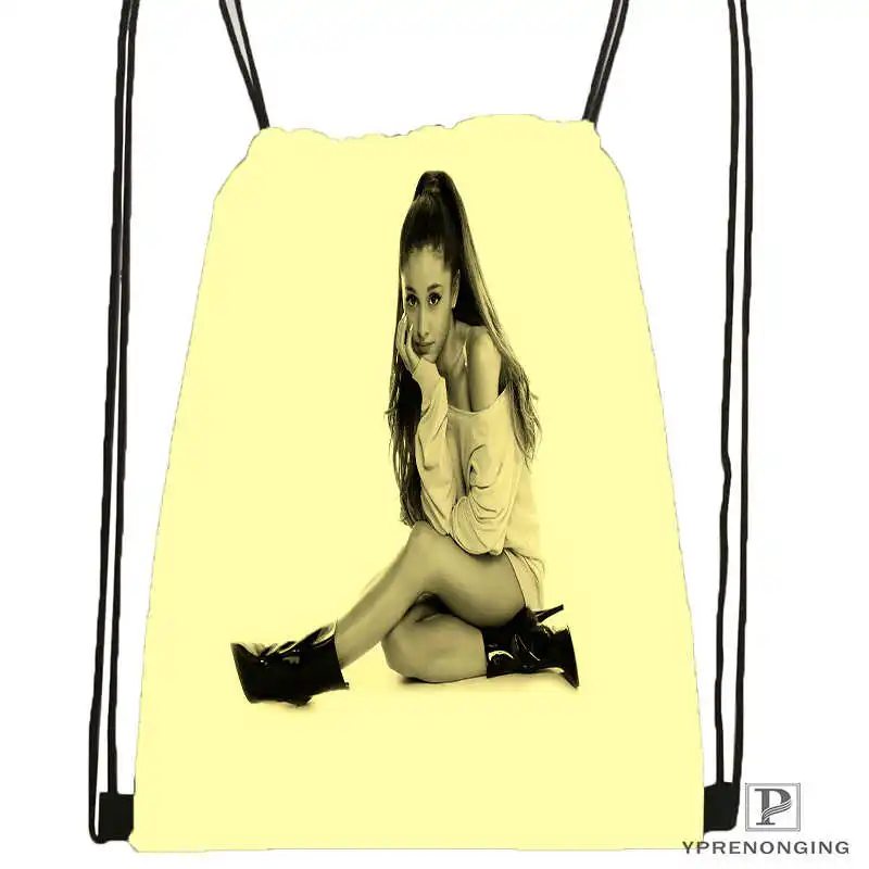 Drawstring Backpack На заказ Ariana Grande#10 походная сумка на шнурке милый рюкзак для детей(черная спинка) 31x40 см#180531-02-42 - Цвет: Drawstring Backpack