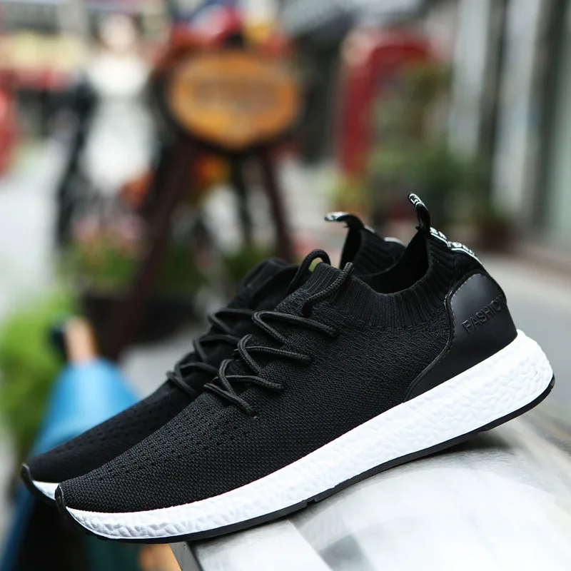 all black Мужская повседневная обувь; дышащая мужская обувь; Tenis Masculino; zapatos hombre Sapatos; Уличная обувь; кроссовки для мужчин; 8193 - Цвет: all black