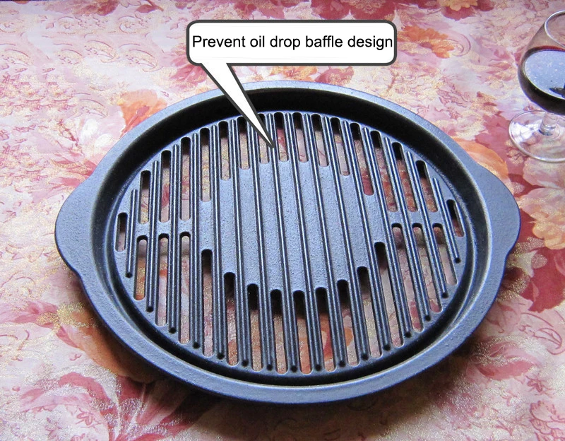 Гриль для приготовления пищи чугунная черная матовая фарфоровая эмалированная