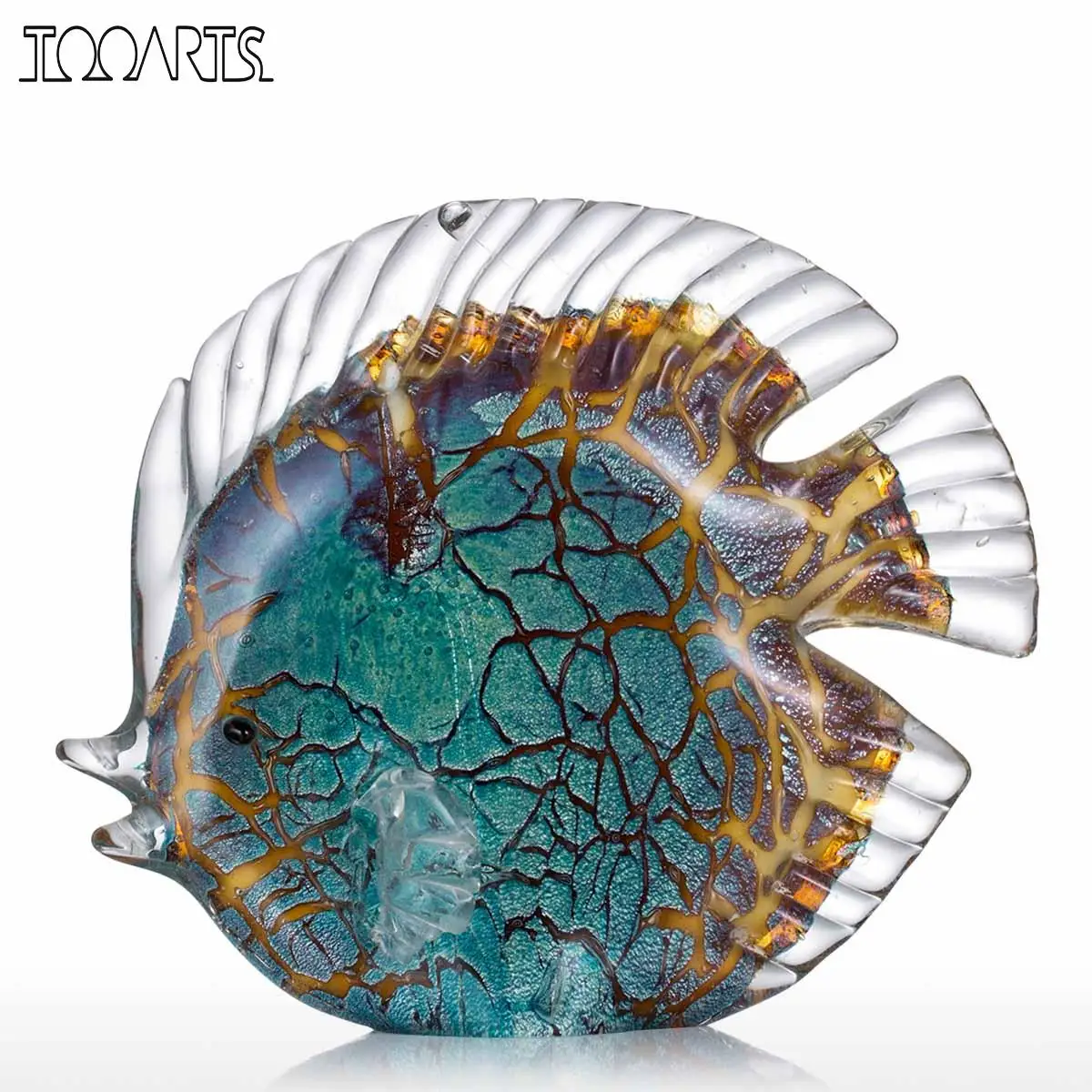 Tooarts красочная пятнистая стеклянная скульптура для тропической рыбы современное