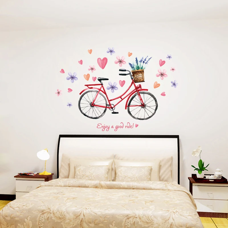 2018 страна flowerbike украшение стены наклейки для малыша Гостиная спальня DIY