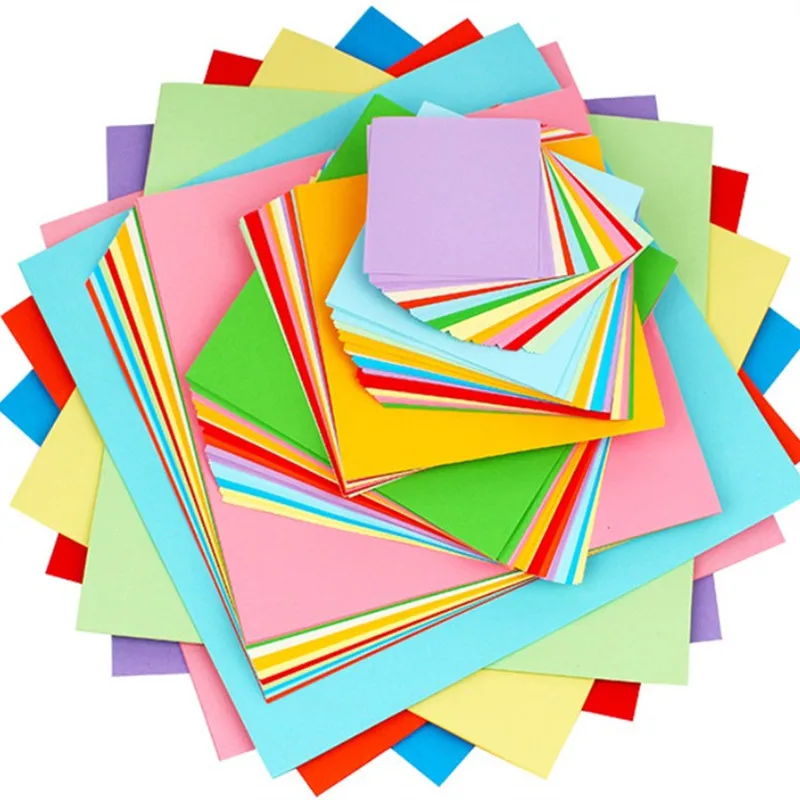 100 шт. разноцветная однотонная бумага для оригами складные квадратные бумаги