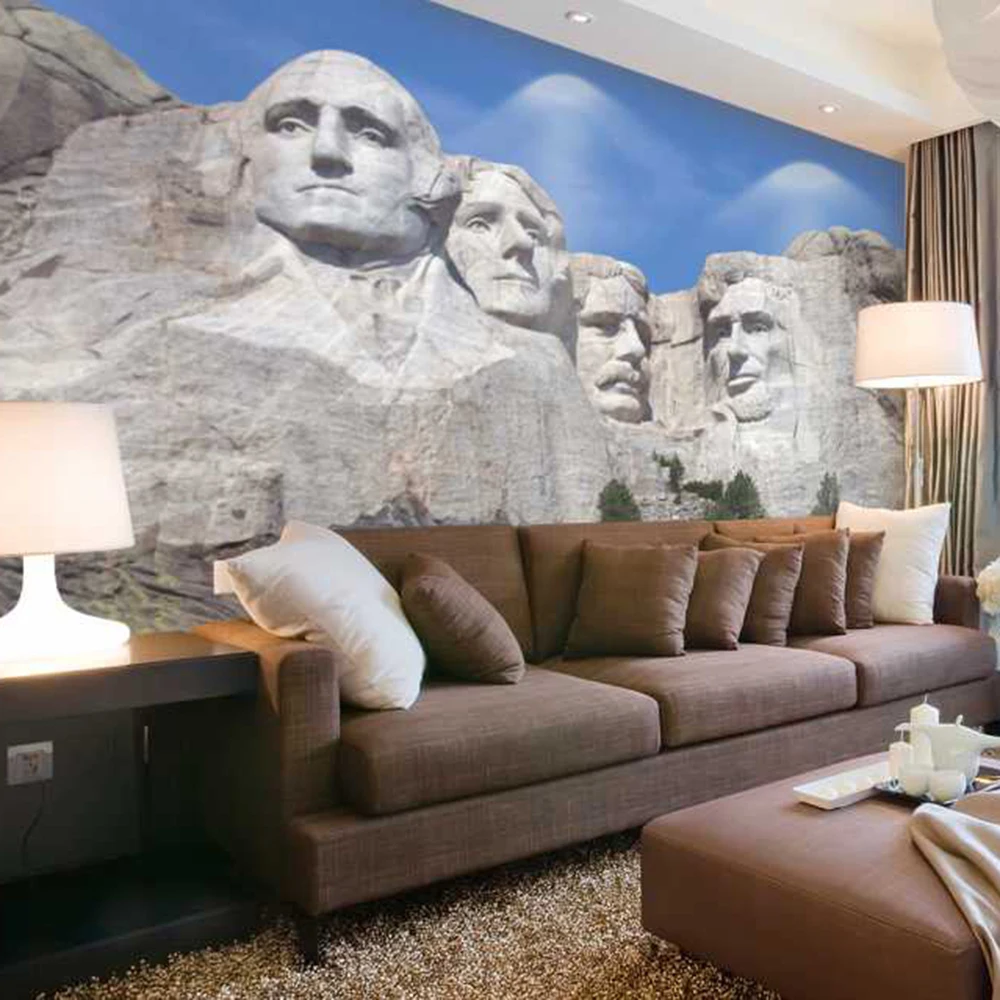 Голова на каменной стене гостиной фон 3D обои фотообои 3d papel de pared PW1435730431|wallpaper