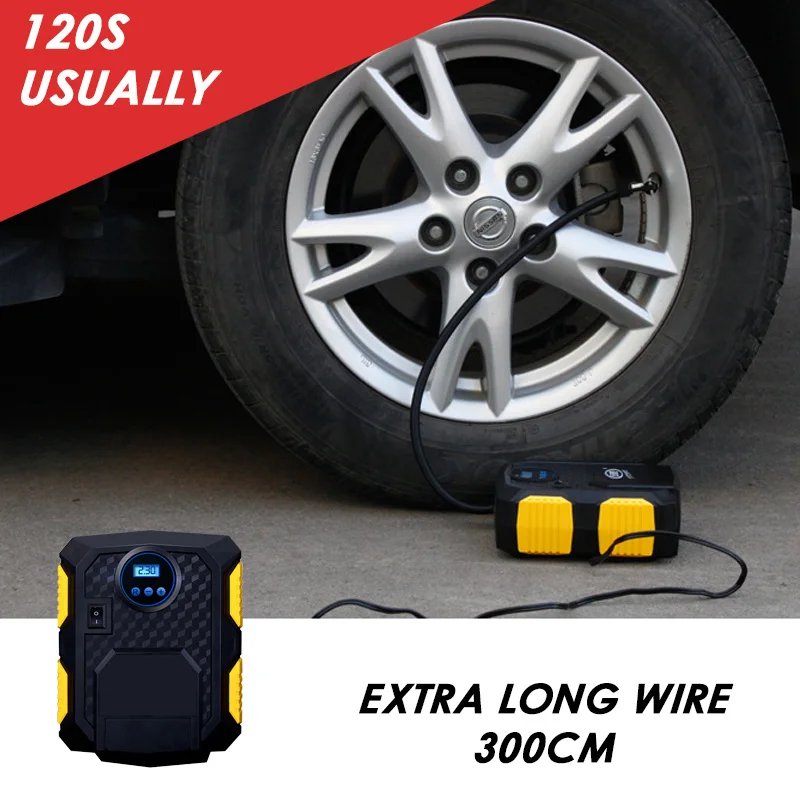 Цифровой насос для накачивания велосипедных шин DC 12 вольт автомобильный