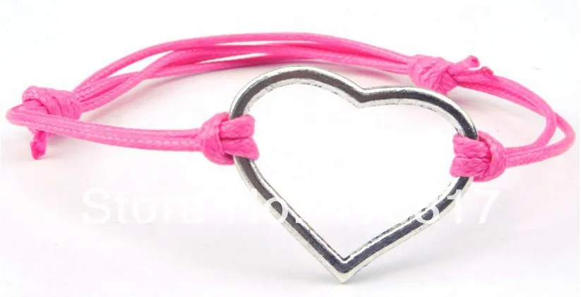 Микс 8 видов цветов модные в форме сердца браслет принт милые возлюбленные Ручной Работы Регулируемый 60