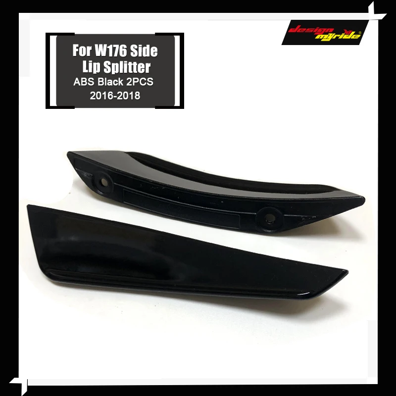For Mercedes W176 A Class Sports Front Bumper Lip Splitter Canards 2pcs ABS Gloss Black A45 Style A180 A200 A220 A250 2016-2018 |