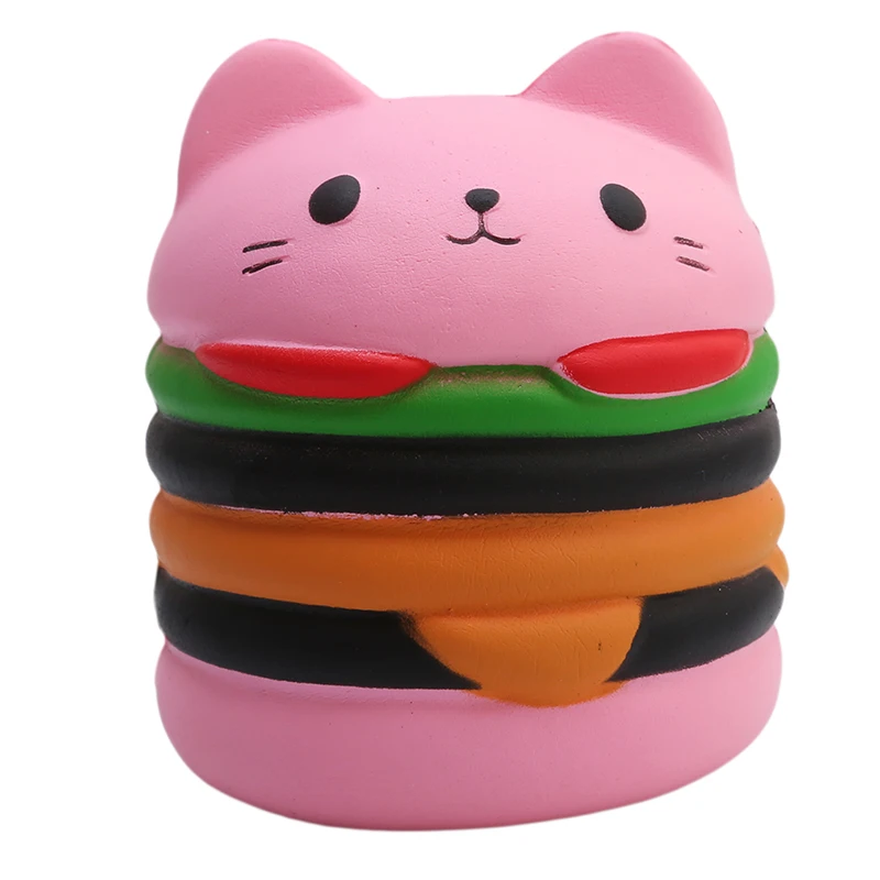Jumbo Kawaii Cat гамбургер сжимаемые подвески гамбургеры медленно восстанавливающие