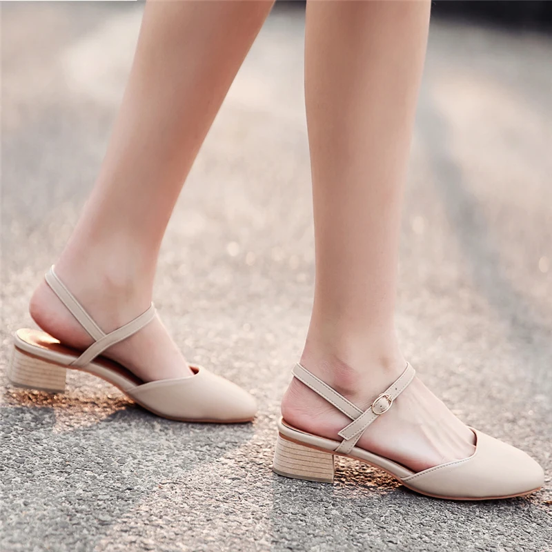 2019 женские летние корейские милые 5 см низкие Средние Высокие каблуки сандалии